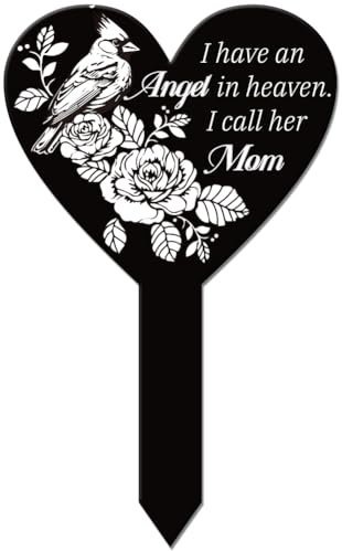 GLOBLELAND Estaca de jardín con forma de corazón cardenal para cementerio, acrílico para tumba, estaca impermeable de condolencias para patio, cementerio