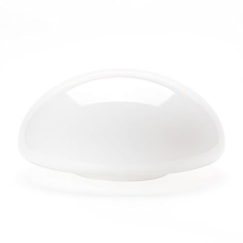ORION LIGHTSTYLE Pantalla de cristal para lámpara con borde de mango, 138 mm, diámetro de 306 mm, altura de 155 mm, cristal para lámpara, color blanco ópalo brillante