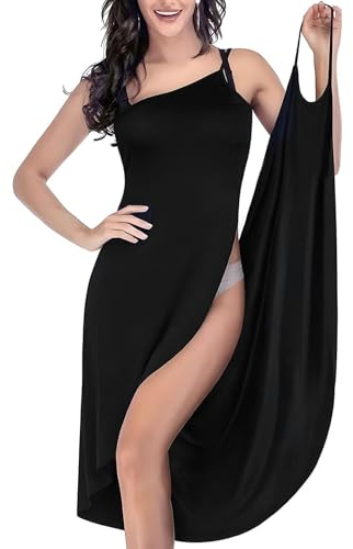 SNONESIY Strandkleid Damen Schwarzes Strandkleid,Strandkleider Damen Sommer Geeignet für den Sommer,Strandurlaub,Spaziergänge(Größe L)