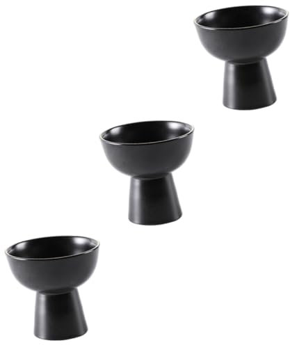 Ciieeo 3 Pièces Coupe Oursin Coupes à Dessert Avec Couvercles Gobelets En Papier Mini Coupe à Dessert Porte-cône Récipient à Glace Bols à Dessert Coupes De Crème Glacée Black Porcelaine