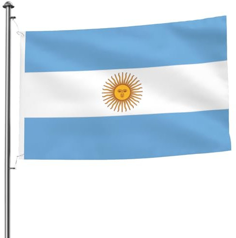 Bandiera argentina da 1,5 x 2,4 m, bandiera double-face, resistente, per esterni e giardino, perfetta per interni ed esterni