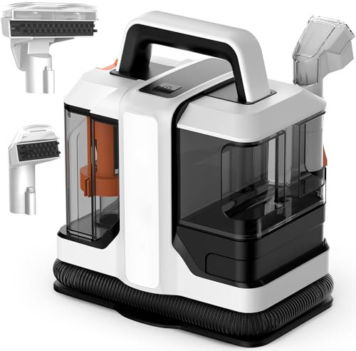 Portable Shampouineuse Canapé,Sofa Cleaner,Aspirateur Voiture avec 750W de Puissance,Aspirateur Laveur pour Tapis,Canapé, Tapisserie et Intérieur de Voiture (Blanc)