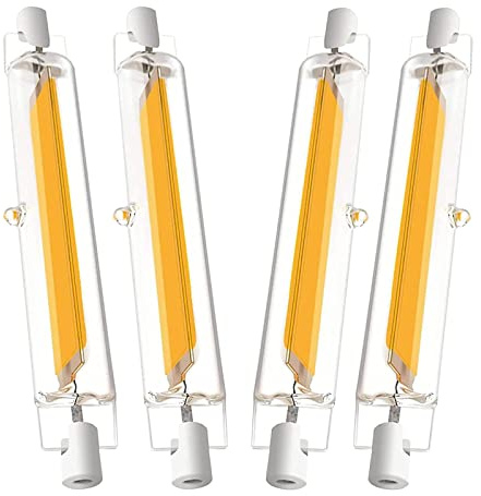 Hsientpe R7S LED 118mm Dimmbar Lampen, 20W R7S 118mm Glühbirne Ersatz für 200W Halogenstäbe, Naturweiß 4000K 2000LM LED-Röhre für Deckenfluter, Leselampen, 360°Abstrahlwinkel, 230V, 4er Pack