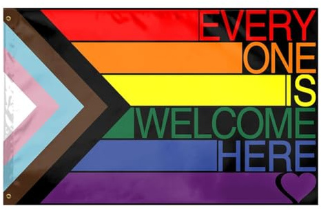 Orivin Bandera LGBTQ+ del Orgullo Gay Arcoíris de 150 x 90 cm. Pancarta de progreso para fiestas LGBT, desfiles, carnavales, festivales, decoraciones y celebraciones.