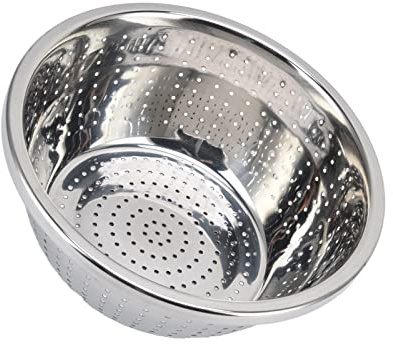 Zerodis Lavandería Basket with Stainless Steel Oxide Trunk for Silver Kitchen, Drainage Holes for Faster Drainage, Multifunctional Rice Sieve, Safe Dishwasher (24cm)