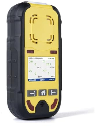 Detector de Gas O2 H2S CO LEL Detector de Gas LCD Digital Detector de Fugas de combustibles Oxígeno Sulfuro de hidrógeno Monóxido de Carbono con Amplio Rango(with Pump)