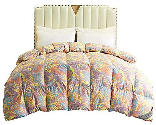 Piumino con imbottitura in piuma d'oca e piuma/piumino leggero/piumino alternativo trapuntato in microfibra per tutte le stagioni coperta morbida (dimensioni: 220 x 240 cm)