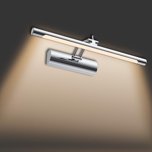 FIVMEN Spiegelleuchte Bad mit Schalter 40cm Breite Spiegellampe Badezimmer 10W Warmweiß LED Spiegelschrank Beleuchtung IP44 Wasserdicht Wandleuchte Schrankleuchte Badlampe J03, mit 180° Rotation