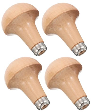 SAFIGLE Manico Ergonomico per Bulini in Legno Resistente 4 Pezzi Accessorio Multifunzionale per Incisione e Scultura Impugnatura Sostitutiva per Strumenti di Lavorazione del Legno e