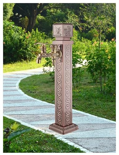 Fuente de agua de metal para exteriores con diseño de columna cuadrada para riego y lavado de jardín