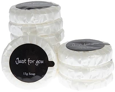 Reisetoilettenartikel - Just for You Seife 20ml (Packung mit 100 Stück), 15 Gramm pro Seife, Abmessungen: 45(Dia) x 10mm, REACH-konforme Hotelseifen, angenehmer Duft, einzeln verpackte Seifen, GF951