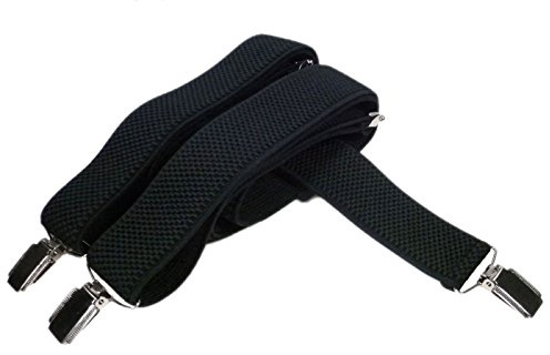 Olata Men's Extra Long XXL fully adjustable Clip on Braces/Suspenders, 3.5cm - Black