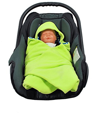 HOBEA-Germany – Einschlagdecke Fußsack für die Babyschale Sommer, Farben Sommerdecken: Sommer hellgrün/Sterne