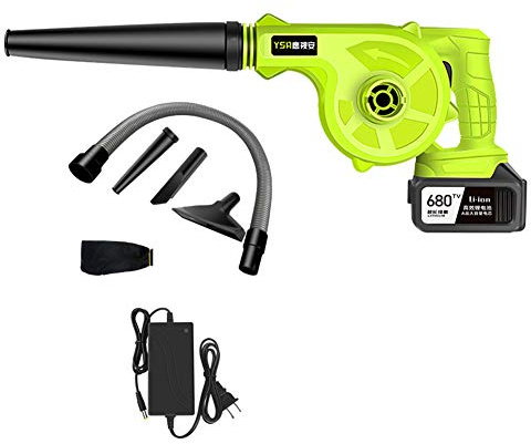 ACXZ Cordless Air Leaf Blower and Vacuum Cleaner, Electric Handheld Garden Sweeper Cleaner with Nozzle Cleaning Attachment, 21V Lithium-ion Battery