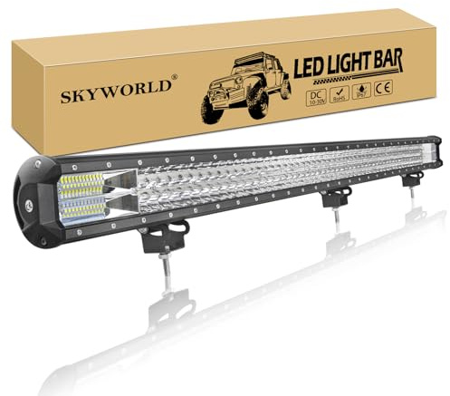 SKYWORLD Barra de luz LED, 45 Pulgadas 612w Barra Led 4x4 Spot Flood Combo Beam Faro Led Focos Led IP67 Impermeable 12v 24v 6000k Barras de Luz Led para Tractor SUV ATV UTV Off-road