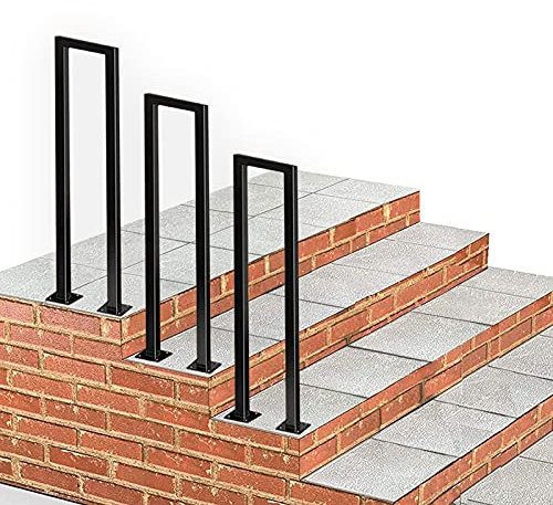 Balustrade Garde-corps d'escalier de jardin, rails à la main pour marches extérieurs terrasse intérieur, main courante transitoire pour marches en béton et marches en bois, piquets de main courante