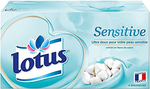 Lotus Sensitive - Boîte de mouchoirs - Lot de 3 ( 3 X 80 mouchoirs)