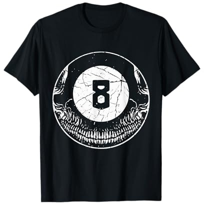 Billard Pool Schädel Die Horror Acht Ball T-Shirt