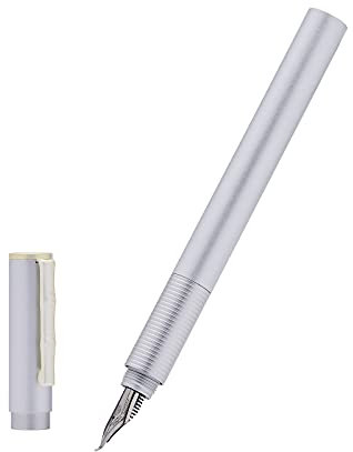 erofa Hongdian H3 Silver Bent Nib Fude Pen, Fine to Broad Size, Glattes Schreibgerät mit Konverter und Metall Stifteetui