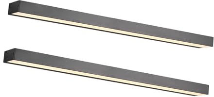 2er SET Badezimmer Wandleuchten Up and Down in Schwarz, 90cm lang