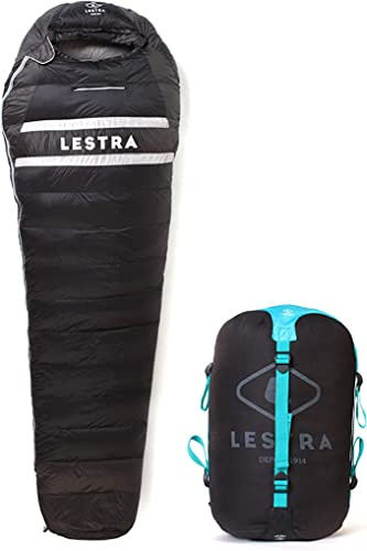 Lestra Outdoor  Alaska Original - Sac de Couchage Grand Froid - T° limit Confort -14 °C - Fermeture Droite - Duvet de Canard - Adulte - 220 x 80 cm - 1,4 kg Noir