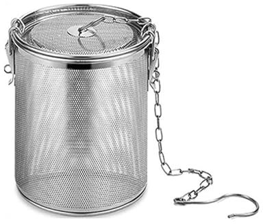 zalati Spice Strainer 1.3L Food Strainer Spice Filter Stainless Steel with Carry Chain and Hook for Kitchen Cooking Accessories