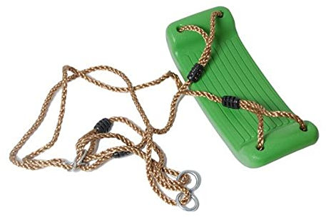 CHILDRENS PLASTIC SWING SEAT FOR KIDS CLIMBING FRAME DIY PLAYGROUND TREE HOUSE WITH ADJUSTABLE ROPES FOR SWING FRAME HANG ON TREE * FROM HAPPY PLAYGROUNDS (Apple Green Swing)