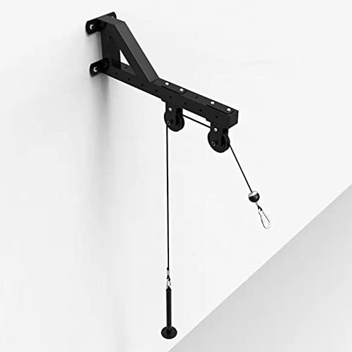 AHDFY Kabelzug Wandmontage, Kabelzug Fitness-Station, Latzug Umlenkrolle Fitness Seilzug FitnessgeräT Geeignet Für 30/31 mm, Hantelscheiben, Geräuscharm, Heim-Training, Schwarz,Fixed Pulley