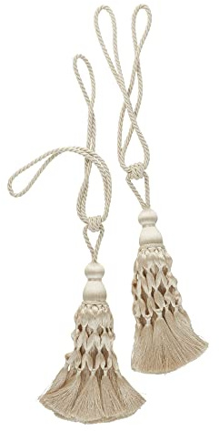 Jotex YUNA Raffhållare med tofs, 2 st beige