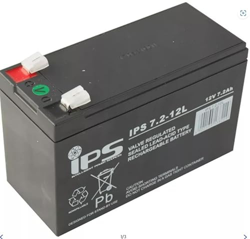 MPL IPS 7,2-12L UPS batteri blyacid accumulator VRLA AGM underhållsfri 12 V 7 2 Ah svart
