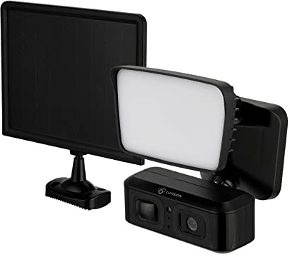 LUVISION LED-Solar Flutlicht-Kamera mit WLAN - Solarbetreibenes Flutlicht mit Überwachungskamera und PIR Bewegungsmelder, ideal für Außenbereiche