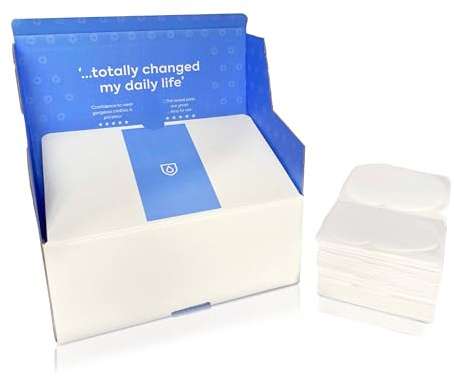 SWEAT GUARD® Pack Of 100 Disposable Underarm Sweat Pads For Women & Men. Maximum Perspirant Protection Anti Sweat Pads For Dry Armpits. Keeps Underarms & Clothes Dry, Self Adhesive, 9.5cm x 11.5cm.