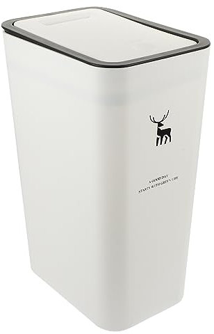 Alipis Cubo De Basura Estrecho 10L Con Tapa a Presión Para Cocina Y Baño Papelera Moderna Y Práctica Para Hogar Oficina Previene Olores Gran Capacidad Y Diseño Reutilizable
