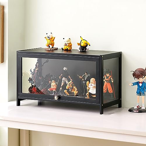 ZMHPLKH glasvitrine vitrine vitrinenschrank sammlervitrine hergestellt aus natürlicher Bambusrahmen Flip-Schranktür-Design, versiegelt und staubdicht, mehrere Größen 70 * 32 * 40