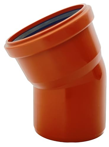 KG Bogen DN 160 30° PVC-U SN8 Winkel | Bogen mit Dichtung | für externe Entwässerungssysteme | Gummidichtung | Abwasser Installation | Kanalrohrsystem Abwasserrohr