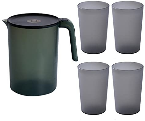 Set di brocche for l'acqua Brocca for l'acqua in plastica Brocche for il tè freddo Caraffa for l'acqua Brocca for Dink Brocca for bevande con coperchio Bollitore for acqua fredda con tazze ( Color : B