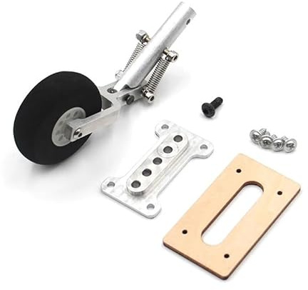 VERBANA Airplane Landing Gear, 1 Set Airplane Model 46.5g Double Spring Shock-Absorbing Landing Gear with 30x50mm Mounting Base 50mm Wheel Diameter Kit for RC Model Airplane Plane Fixed Wing Part
