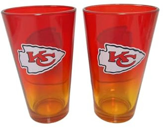 Kansas City Chiefs NFL Lot de 2 verres à pinte 475 ml