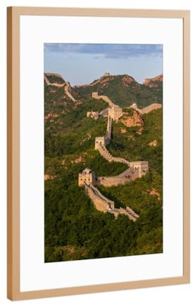 artboxONE Poster mit Rahmen Kupfer 75x50 cm Die Mauer Chinas von Die Welt Tanzt Farben - gerahmtes Poster