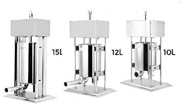 DIKAMAN Kommerzieller elektrischer Wurstfüller 10L 12L 15L Edelstahl Haushaltswurst Hot Dog Wurst Einfache Bedienung für Anfänger und Profis (Color : 1 UK, Size : 12L)