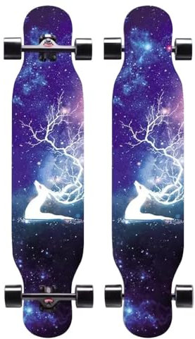 Skateboard Longboard für Kinder Erwachsene Anfänger, Longboards für Jungen Mädchen und Teenager, Longboard Komplettes Skateboard Surfskate für Downhill-Tanzen, Free-Style (Color : B)