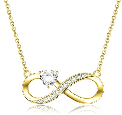 CERSLIMO Geschenke für Mutter/Schwester/Freundin/Tochter/Frau , Kette Silber 925 Unendlichkeitszeichen Halskette Infinity Herz Zirkonia Anhänger Mama Geburtstag/Freundschafts/Hochzeitstag Geschenk Weihnachten Muttertagsgeschenke Valentinstag