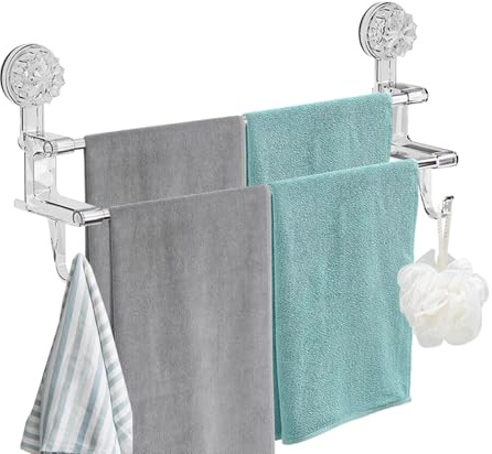Barre porte-serviettes adhésive à ventouse pour porte de douche | Porte-serviettes adhésif pour porte de douche, porte-serviettes en acier inoxydable