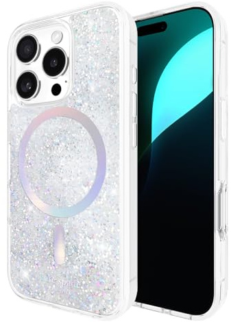 Kate Spade New York iPhone 16 Pro Case - Liquid Glitter Iridescent | Compatible w/MagSafe - Lightweight Designer Case for iPhone 16 Pro w/Anti-Scratch Coating & Liquid Glitter Iridescent Design