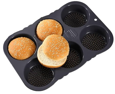 Duroecsain Stampo per panini per hamburger – Stampo per pane con 4/6