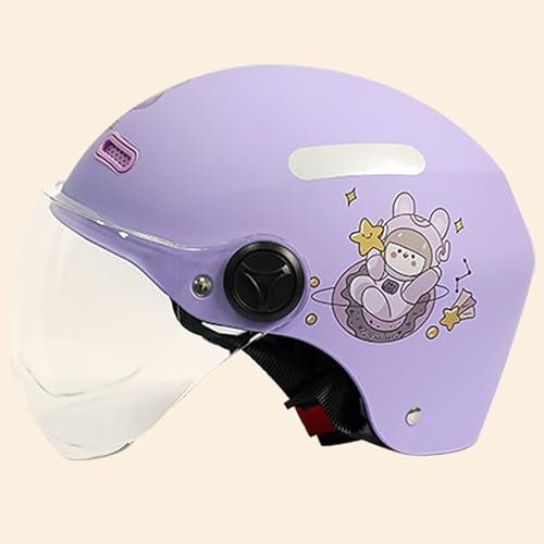 Casco Da Motociclista Carino Per Bambini, Casco Da Motociclista Aperto Certificato DOT/ECE Con Visiera, Adatto Per Ragazzi E Ragazze, Casco Da Motociclista 3/4 A,48-54cm