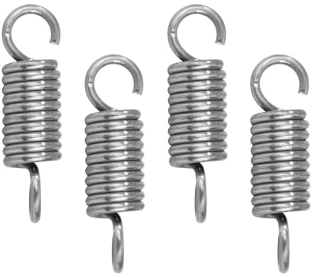 GUNGY Zugfedern mit Haken Edelstahl Zugfeder Spannfeder 40mm Außendurchmesser 12mm Drahtdurchmesser 2,0mm Hakenwinkel 90 Grad Maximale Zugkraft 12,3kg 2,0x12x40mm 4 Stück