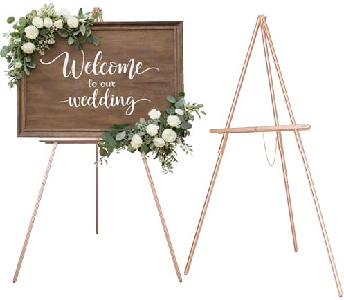 DJAR Staffelei Holz Groß für Schilder, Verstellbares Stativ Tisch Kunst Leinwand Malerei Display, 160 cm Staffelei Holz für Hochzeit Poster, Willkommensbrett, Poster, Bild, Foto