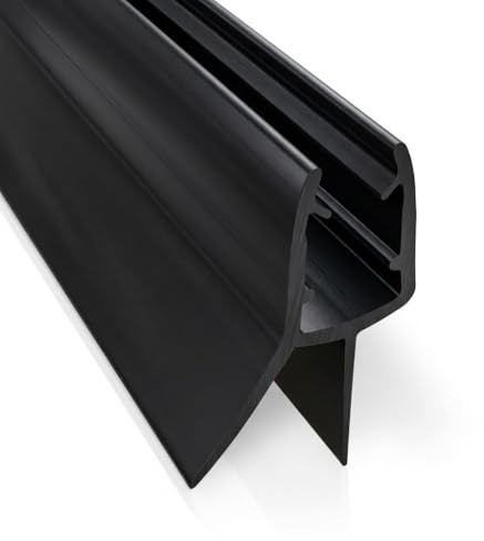 minify Duschdichtung für Glastüren (5-8mm) – Dichtung Dusche Glastür Transparentes U-Profil in Schwarz, verschiedenen Längen erhältlich (1 Stück, 100cm)