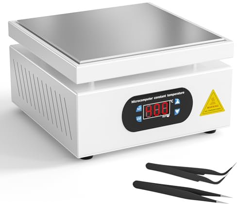 700W Electric Heating Plate Preheating Station, 0-400℃ Adjustable Soldering Hot Plate, 200X200MM Electronic Hot Plate Preheating Station for Main Board Component Mobile Screen Temperature